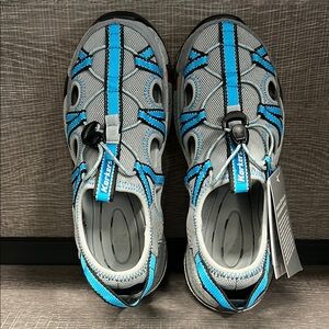 Women's Korkers Swift All-Terrain Sandal w/Felt Sole (Gray/Blue) - Size 7